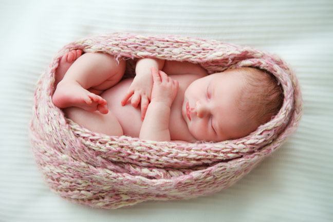 Baby Wrapped With Egg-Style Swaddle