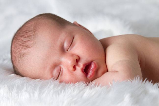 Baby on Faux fur